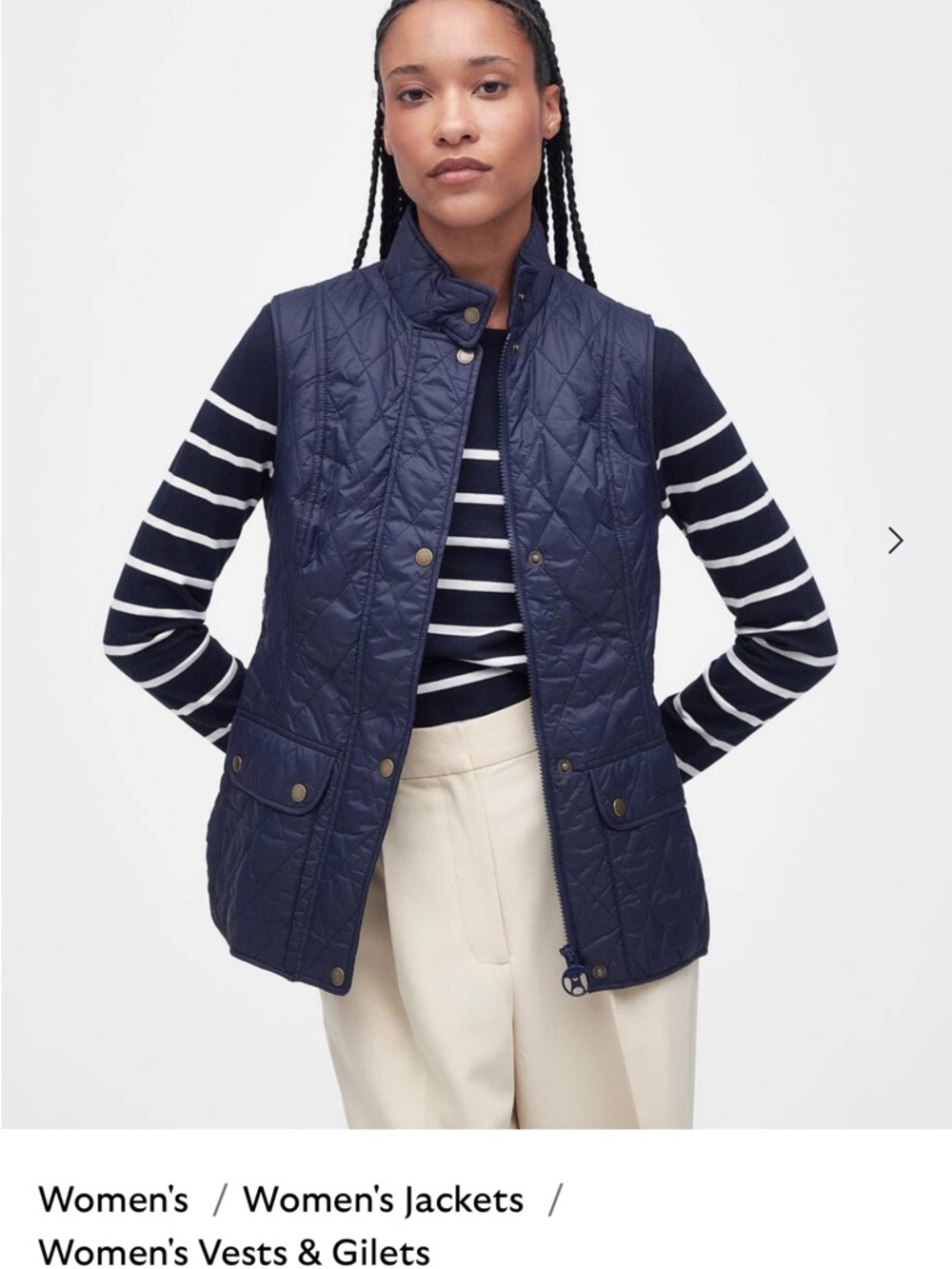 Barbour Quilted Navy Women's Vest